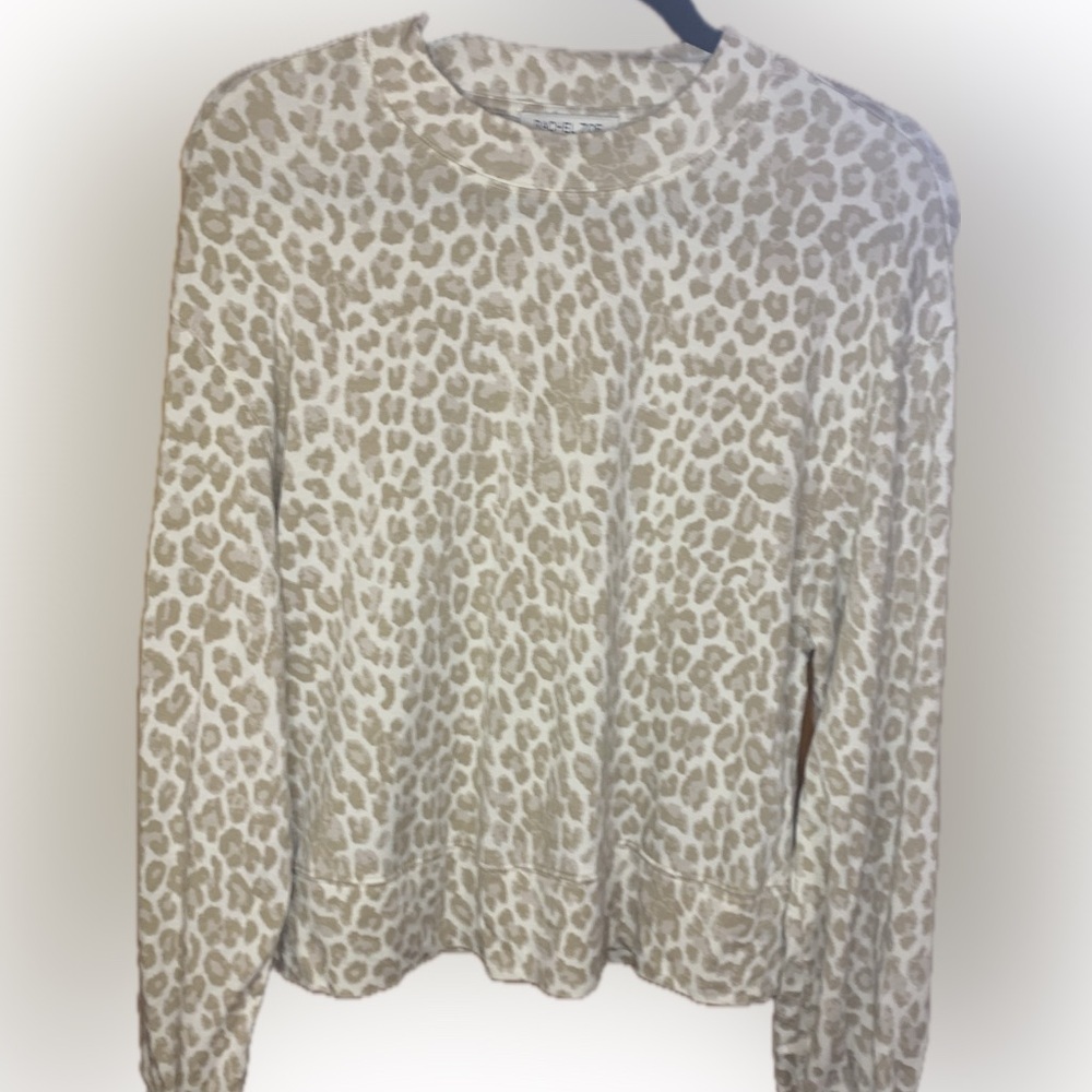 Rachel Zoe New York Women’s-Medium-Stretchy Long sleeve Animal Print Cream Top - Picture 4 of 5